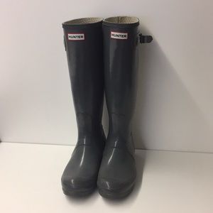 Gray Tall Hunter Rainboots Size 8